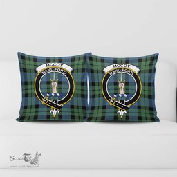 ScotsTee Shop Scottish McCoy Ancient Clan Crest Tartan Pillow/ Pillow Cover Tartan Accessories for Home