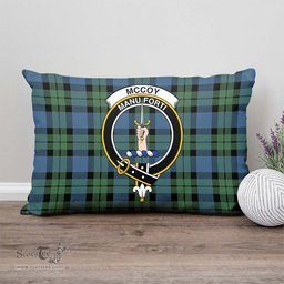 ScotsTee Shop Scottish McCoy Ancient Clan Crest Tartan Pillow/ Pillow Cover Tartan Accessories for Home