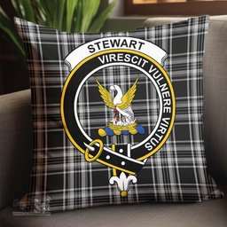 ScotsTee Shop Scottish Stewart Black and White Clan Crest Tartan Pillow/ Pillow Cover Tartan Accessories for Home
