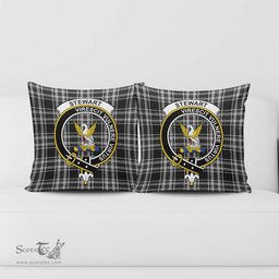 ScotsTee Shop Scottish Stewart Black and White Clan Crest Tartan Pillow/ Pillow Cover Tartan Accessories for Home