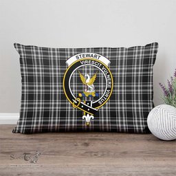 ScotsTee Shop Scottish Stewart Black and White Clan Crest Tartan Pillow/ Pillow Cover Tartan Accessories for Home