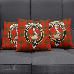 ScotsTee Shop Scottish MacQuarrie Modern Clan Crest Tartan Pillow/ Pillow Cover Tartan Accessories for Home
