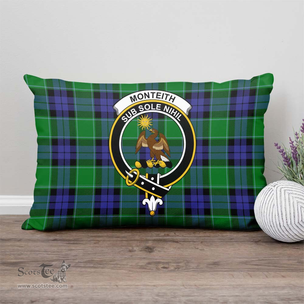 ScotsTee Shop Scottish Monteith Clan Crest Tartan Pillow/ Pillow Cover Tartan Accessories for Home