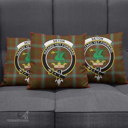 ScotsTee Shop Scottish Seton Hunting Clan Crest Tartan Pillow/ Pillow Cover Tartan Accessories for Home