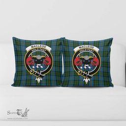 ScotsTee Shop Scottish MacLeod Green Clan Crest Tartan Pillow/ Pillow Cover Tartan Accessories for Home