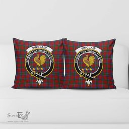 ScotsTee Shop Scottish Sinclair Clan Crest Tartan Pillow/ Pillow Cover Tartan Accessories for Home
