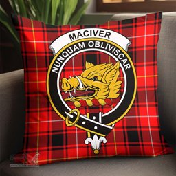ScotsTee Shop Scottish MacIver Modern Clan Crest Tartan Pillow/ Pillow Cover Tartan Accessories for Home