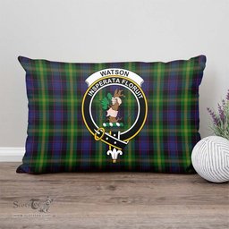 ScotsTee Shop Scottish Watson Clan Crest Tartan Pillow/ Pillow Cover Tartan Accessories for Home