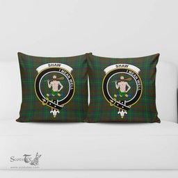 ScotsTee Shop Scottish Shaw of Tordarroch Green Hunting Clan Crest Tartan Pillow/ Pillow Cover Tartan Accessories for Home