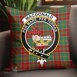 ScotsTee Shop Scottish MacDonald of Kingsburgh Clan Crest Tartan Pillow/ Pillow Cover Tartan Accessories for Home
