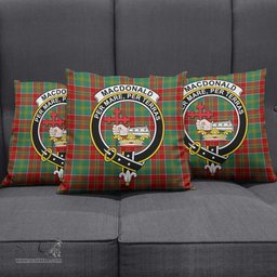 ScotsTee Shop Scottish MacDonald of Kingsburgh Clan Crest Tartan Pillow/ Pillow Cover Tartan Accessories for Home