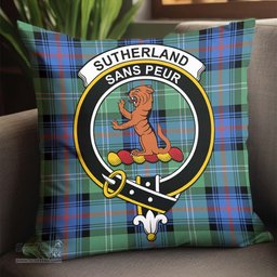ScotsTee Shop Scottish Sutherland Ancient Clan Crest Tartan Pillow/ Pillow Cover Tartan Accessories for Home