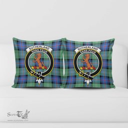 ScotsTee Shop Scottish Sutherland Ancient Clan Crest Tartan Pillow/ Pillow Cover Tartan Accessories for Home