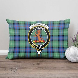 ScotsTee Shop Scottish Sutherland Ancient Clan Crest Tartan Pillow/ Pillow Cover Tartan Accessories for Home