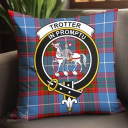 ScotsTee Shop Scottish Trotter Clan Crest Tartan Pillow/ Pillow Cover Tartan Accessories for Home