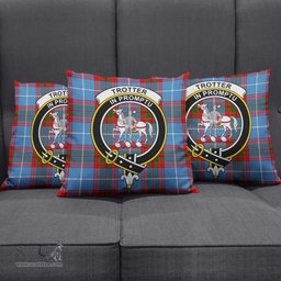 ScotsTee Shop Scottish Trotter Clan Crest Tartan Pillow/ Pillow Cover Tartan Accessories for Home