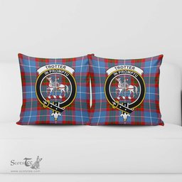 ScotsTee Shop Scottish Trotter Clan Crest Tartan Pillow/ Pillow Cover Tartan Accessories for Home