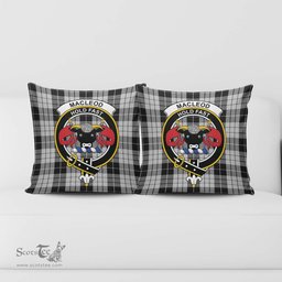 ScotsTee Shop Scottish MacLeod Black and White Clan Crest Tartan Pillow/ Pillow Cover Tartan Accessories for Home