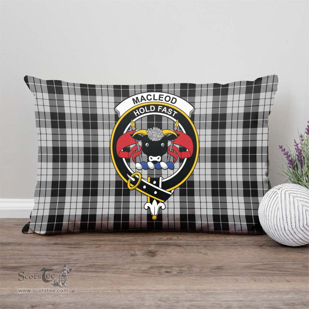 ScotsTee Shop Scottish MacLeod Black and White Clan Crest Tartan Pillow/ Pillow Cover Tartan Accessories for Home