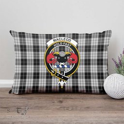 ScotsTee Shop Scottish MacLeod Black and White Clan Crest Tartan Pillow/ Pillow Cover Tartan Accessories for Home