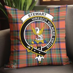 ScotsTee Shop Scottish Stewart Royal Ancient Clan Crest Tartan Pillow/ Pillow Cover Tartan Accessories for Home