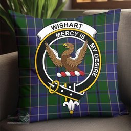 ScotsTee Shop Scottish Wishart Hunting Clan Crest Tartan Pillow/ Pillow Cover Tartan Accessories for Home