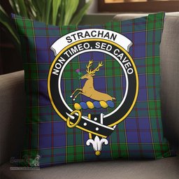ScotsTee Shop Scottish Strachan Clan Crest Tartan Pillow/ Pillow Cover Tartan Accessories for Home