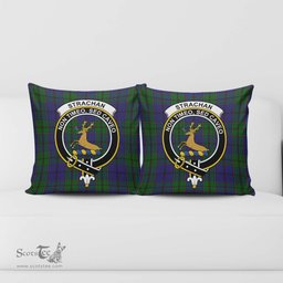ScotsTee Shop Scottish Strachan Clan Crest Tartan Pillow/ Pillow Cover Tartan Accessories for Home