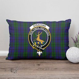 ScotsTee Shop Scottish Strachan Clan Crest Tartan Pillow/ Pillow Cover Tartan Accessories for Home