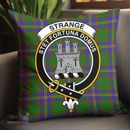 ScotsTee Shop Scottish Strange of Balkaskie Clan Crest Tartan Pillow/ Pillow Cover Tartan Accessories for Home