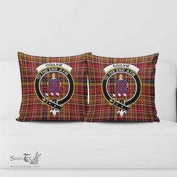 ScotsTee Shop Scottish Ogilvie (Ogilvy) of Strathallan Clan Crest Tartan Pillow/ Pillow Cover Tartan Accessories for Home