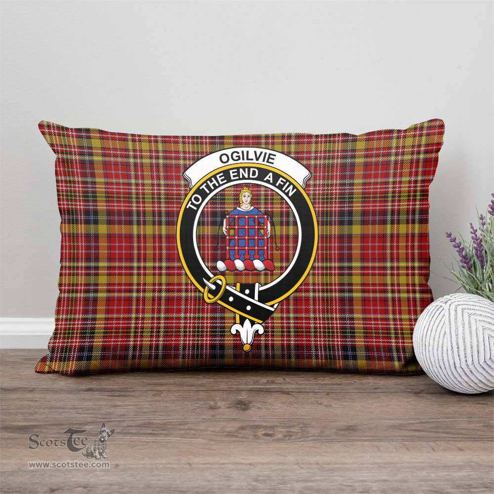 ScotsTee Shop Scottish Ogilvie (Ogilvy) of Strathallan Clan Crest Tartan Pillow/ Pillow Cover Tartan Accessories for Home
