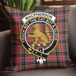 ScotsTee Shop Scottish MacPherson Ancient Clan Crest Tartan Pillow/ Pillow Cover Tartan Accessories for Home