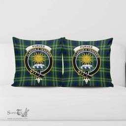 ScotsTee Shop Scottish Purves Clan Crest Tartan Pillow/ Pillow Cover Tartan Accessories for Home