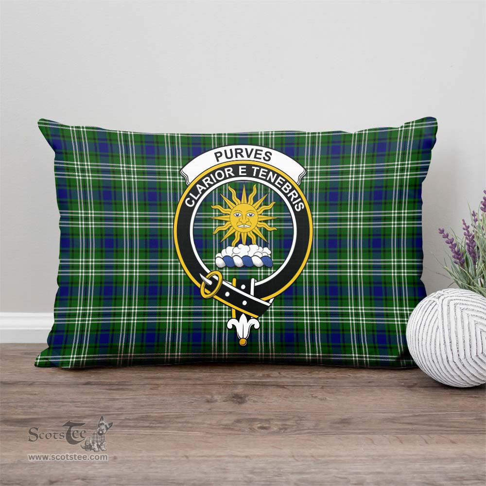 ScotsTee Shop Scottish Purves Clan Crest Tartan Pillow/ Pillow Cover Tartan Accessories for Home