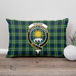 ScotsTee Shop Scottish Purves Clan Crest Tartan Pillow/ Pillow Cover Tartan Accessories for Home