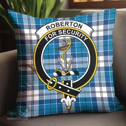 ScotsTee Shop Scottish Roberton Clan Crest Tartan Pillow/ Pillow Cover Tartan Accessories for Home