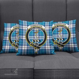 ScotsTee Shop Scottish Roberton Clan Crest Tartan Pillow/ Pillow Cover Tartan Accessories for Home