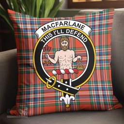 ScotsTee Shop Scottish MacFarlane Ancient Clan Crest Tartan Pillow/ Pillow Cover Tartan Accessories for Home