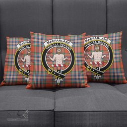 ScotsTee Shop Scottish MacFarlane Ancient Clan Crest Tartan Pillow/ Pillow Cover Tartan Accessories for Home