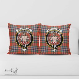 ScotsTee Shop Scottish MacFarlane Ancient Clan Crest Tartan Pillow/ Pillow Cover Tartan Accessories for Home