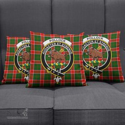 ScotsTee Shop Scottish Pollock Modern Clan Crest Tartan Pillow/ Pillow Cover Tartan Accessories for Home