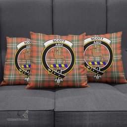 ScotsTee Shop Scottish Scott Ancient Clan Crest Tartan Pillow/ Pillow Cover Tartan Accessories for Home