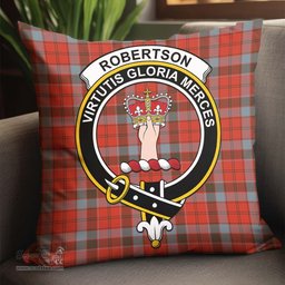 ScotsTee Shop Scottish Robertson Weathered Clan Crest Tartan Pillow/ Pillow Cover Tartan Accessories for Home