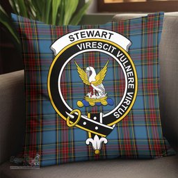 ScotsTee Shop Scottish Stewart Royal Blue Clan Crest Tartan Pillow/ Pillow Cover Tartan Accessories for Home