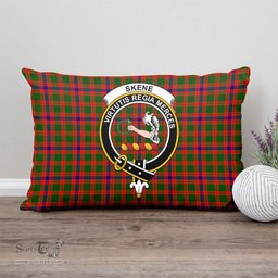 ScotsTee Shop Scottish Skene Modern Clan Crest Tartan Pillow/ Pillow Cover Tartan Accessories for Home