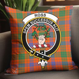 ScotsTee Shop Scottish Ross Ancient Clan Crest Tartan Pillow/ Pillow Cover Tartan Accessories for Home
