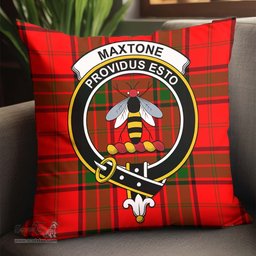 ScotsTee Shop Scottish Maxtone Clan Crest Tartan Pillow/ Pillow Cover Tartan Accessories for Home