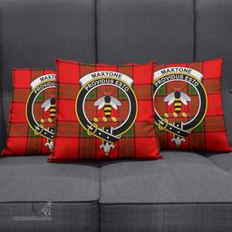 ScotsTee Shop Scottish Maxtone Clan Crest Tartan Pillow/ Pillow Cover Tartan Accessories for Home