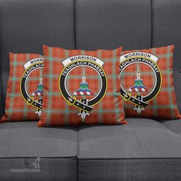 ScotsTee Shop Scottish Morrison Red Ancient Clan Crest Tartan Pillow/ Pillow Cover Tartan Accessories for Home